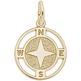 14K Gold Nautical Compass Charm