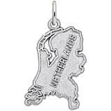Sterling Silver Netherlands Map Charm