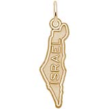 Gold Plate Israel Map Charm
