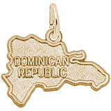 14K Gold Dominican Republic Map