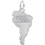 Sterling Silver South America Map Charm