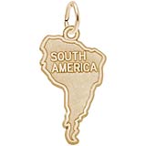 10K Gold South America Map Charm