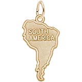 Gold Plate South America Map Charm