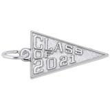 Rembrandt Charms Class of 2021 Banner Charm in 14K White Gold