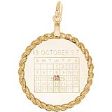 14k Gold Calendar with Rope Frame Charm by Rembrandt Charms