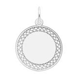 14k White Gold Medium Filigree Disc by Rembrandt Charms