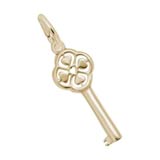 Gold Plate Key with Hearts Charm by Rembrandt Charms