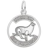 Sterling Silver Pier 39 Sea Lion Disc Charm