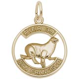 Gold Plate Pier 39 Sea Lion Disc Charm
