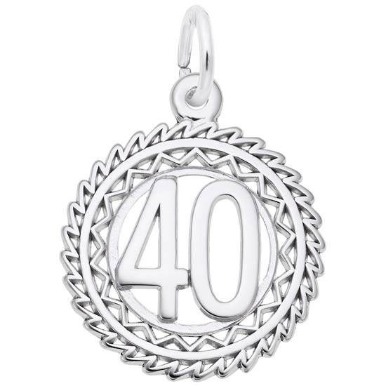 14K White Gold Number 40 Charm by Rembrandt Charms