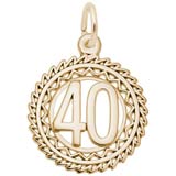 10K Gold Number 40 Charm by Rembrandt Charms