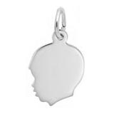 Rembrandt Boy's Head Charm, Sterling Silver