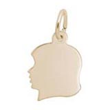 Rembrandt Girl's Head Charm, 10k Gold