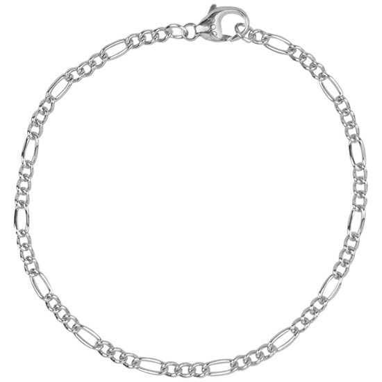 Rembrandt Curbed Figaro 7 inch Charm Bracelet, Sterling Silver