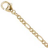 Rembrandt Curbed Figaro 7 inch Charm Bracelet, Gold Plate