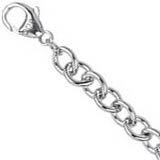 Rembrandt Charms Round Cable Link 7" Charm Bracelet in Sterling Silver