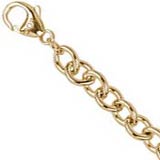 Rembrandt Charms Round Cable Link 7" Charm Bracelet in Gold Plate