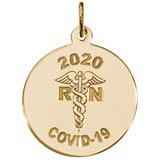 10K Gold COVID-19 RN and Caduceus Charm