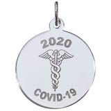 Sterling Silver COVID-19 Caduceus Charm