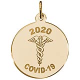 10K Gold COVID-19 Caduceus Charm