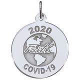 14K White Gold COVID-19 Faith Charm