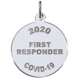14K White Gold COVID-19 First Responder Charm