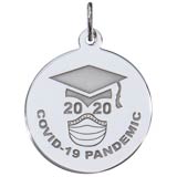 14K White Gold COVID-19 Graduation Charm