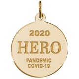 Gold Plate COVID-19 Hero Charm
