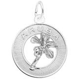 14K White Gold Aruba Hibiscus Ring Charm by Rembrandt Charms