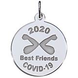 Sterling Silver COVID-19 Best Friends Elbow Bump Charm