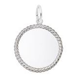 14K White Gold Extra Small Rope Disc Charm