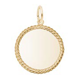 14K Gold Extra Small Rope Disc Charm