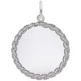 14K White Gold Medium Twisted Rope Disc Charm by Rembrandt Charms