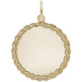 Gold Plated Medium Twisted Rope Disc Charm by Rembrandt Charms