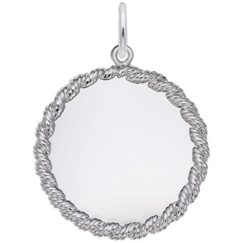 Sterling Silver Medium Twisted Rope Disc Charm by Rembrandt Charms Sterling Silver Medium Twisted Rope Disc Charm by Rembrandt Charms