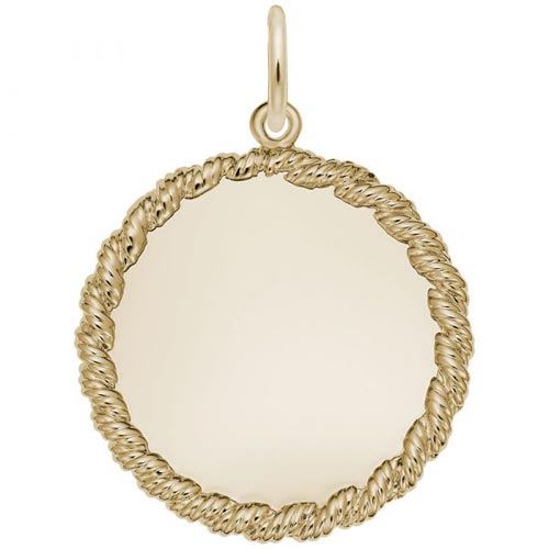 14K Gold Medium Twisted Rope Disc Charm by Rembrandt Charms