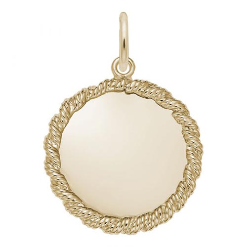 14K Gold Twisted Rope Disc Charm by Rembrandt Charms