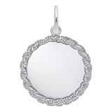 14K White Gold Twisted Rope Disc Charm by Rembrandt Charms