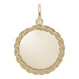 Gold Plated Twisted Rope Disc Charm by Rembrandt Charms