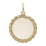 Gold Plated Small Twisted Rope Disc Charm by Rembrandt Charms