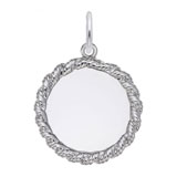 Sterling Silver Small Twisted Rope Disc Charm by Rembrandt Charms