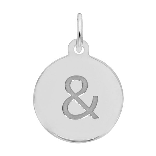 Rembrandt Charms Initial Disc Ampersand Charm in 14K White Gold