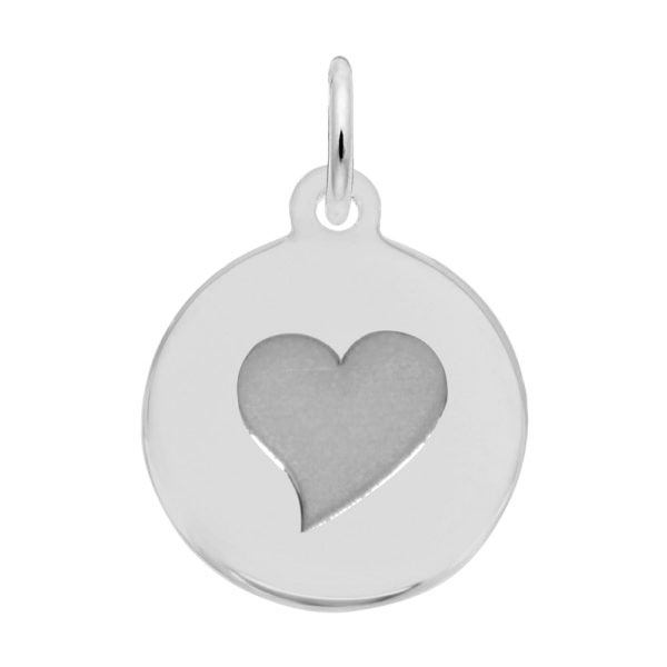 Rembrandt Charms Initial Disc Heart Charm in 14K Gold