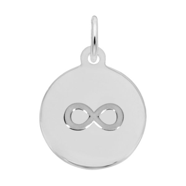 14K White Gold Initial Disc Infinity Charm by Rembrandt Charms