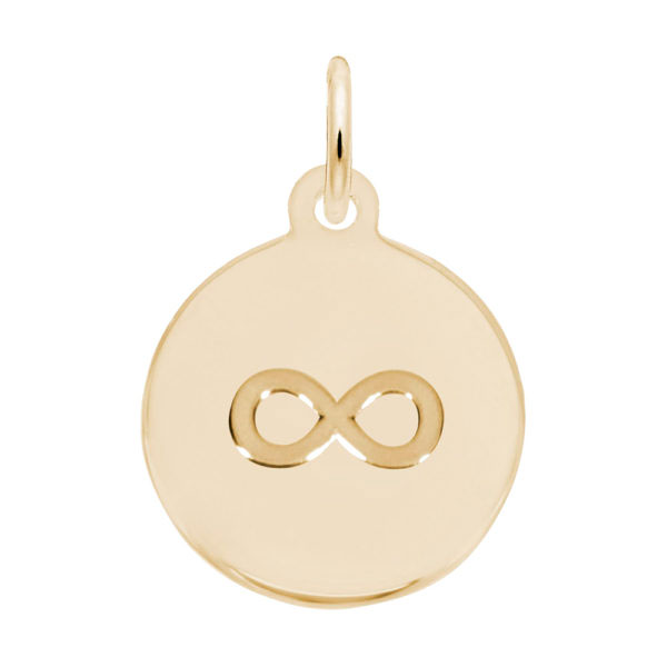 14K Gold Initial Disc Infinity Charm by Rembrandt Charms 14K Gold Initial Disc Infinity Charm by Rembrandt Charms