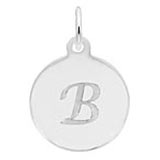 Rembrandt Script Initial Disc Charm B in Sterling Silver.