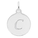 Rembrandt Script Initial Disc Charm C in Sterling Silver.