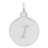 Rembrandt Script Initial Disc Charm I in Sterling Silver.