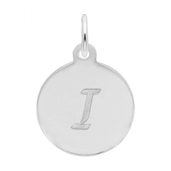 Rembrandt Script Initial Disc Charm I in 14K White Gold. Rembrandt Script Initial Disc Charm I in 14K White Gold.
