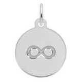 Rembrandt Charms Initial Disc Infinity Charm in 14K White Gold